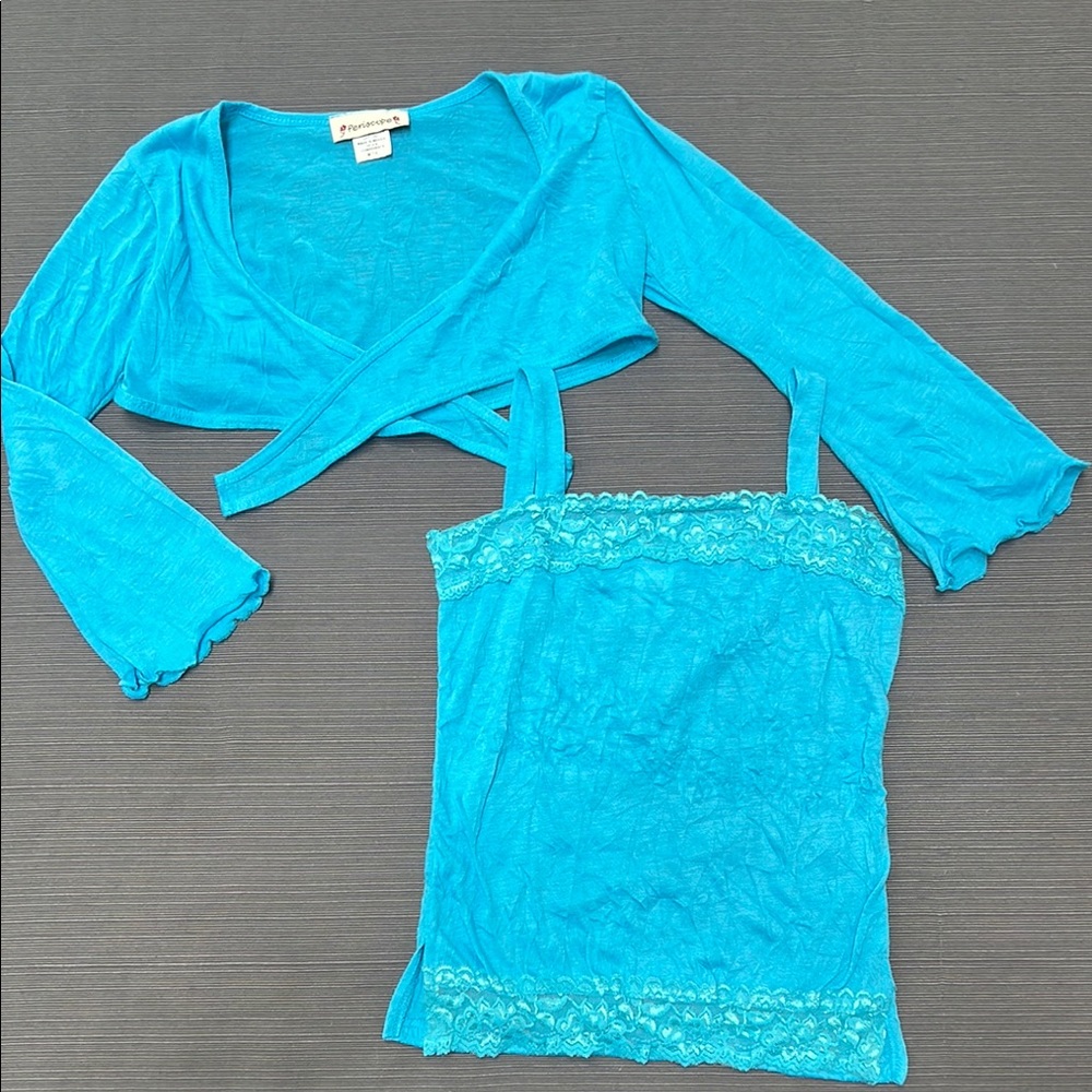 GIRL’S  MATCHING TANK/SHRUG SET -SZ M 7/8